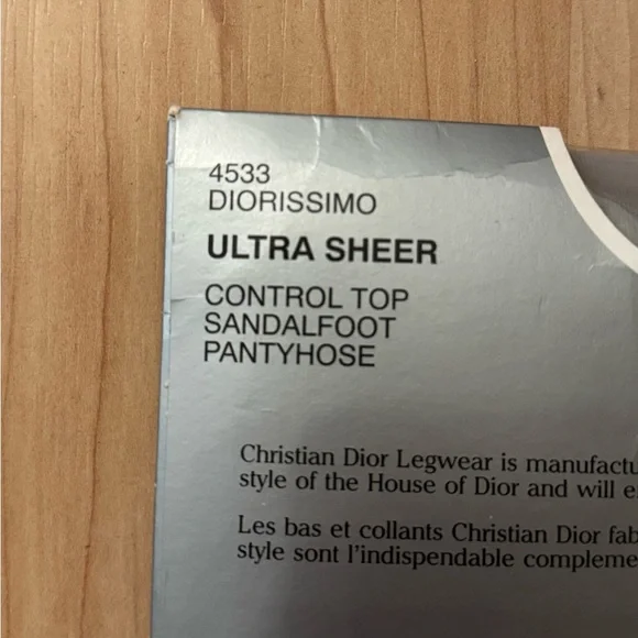 NWT authentic Dior tights - size 1 Christian Dior vintage - Picture 4 of 4